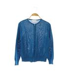 ヒューマンウーマン HUMAN WOMAN 23SS ミドルゲージギマジップアップカーディガン ニット M ブルー /HK ■OS