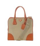 サフィアーノ×カナパ 2WAYバッグ トート ショルダー オレンジ ベージュ BN2254 /AQ ■OS ■OH