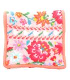 フェイラー FEILER ラブラリーバイ 美品 ハンカチポーチ 総柄 チロリアンフラワー 花柄 シュニール織 ピンク /AE