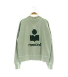 イザベル マラン エトワール ISABEL MARANT ETOILE 20SS MOBY コットンポリエステル モックネックスエットプルオーバー トレーナー 長袖 フロッキー 裏起毛 38 ライトグリーン /MY ■OS