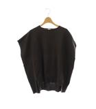 イエナ IENA コットンストレッチ ワイドクルーネックプルオーバー ニット カットソー フレンチスリーブ F グレー /AT ■OS