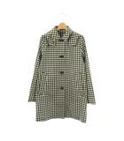 トラディショナルウェザーウェア Traditional Weatherwear ギンガムチェック コート スプリング ミドル 34 紺 ネイビー 白 ホワイト /AT ■OS