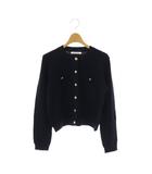 エムプルミエ ブラック M-Premier BLACK ゴールドボタンニットジャケット ノーカラー 36 紺 ネイビー /AT ■OS