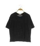 マーガレットハウエル MARGARET HOWELL TWISTED RAMIE COTTON ニット 半袖 ラウンドカラー ラミー混 2 ブラック /MY ■OS