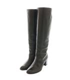 オウバニスター AU BANNISTER ロングブーツ 38 黒 ブラック /SS ■OS