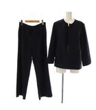 ジェイ&エムデヴィッドソン J&M Davidson セットアップ パンツスーツ ノーカラージャケット イージーパンツ 4 6 ネイビー /ES ■OS