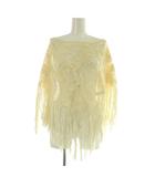 ラルフローレン RALPH LAUREN フリンジニットポンチョ レース編み M アイボリー /MY ■OS ■SH