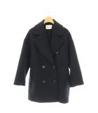 ユナイテッドアローズ UNITED ARROWS メルトンPコート ウール ロング 黒 ブラック /AT ■OS