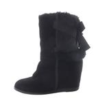 ランバンオンブルー LANVIN en Bleu インヒール リボンブーツ ショートブーツ 25.5cm 黒 ブラック /SR ■SH