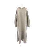 コンバース CONVERSE スウェットプルオーバーフーディーワンピース ロング 長袖 グレー /DO ■OS