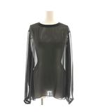 イエナ IENA 24AW シアーシフォン リブネックブラウス ブラック 黒 /DF ■OS