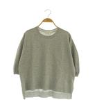 イエナ IENA 24AW LEVITA コットンショートスリーブプルオーバー ニット 五分袖 グレー /MY ■OS