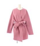 ルルウィルビー Loulou Willoughby 24AW シャルムビーバーリバーミドルコート アウター ノーカラー 2 ピンク /DO ■OS ■SH