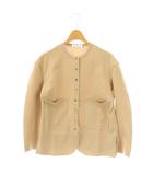 ヒューマンウーマン HUMAN WOMAN CHEVAL 24SS コットンハイゲージポンチジャケット ノーカラー M ベージュ /AT ■OS
