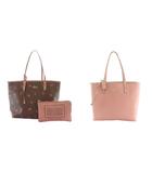 コーチ COACH トートバッグ ポーチ リバーシブル 花柄 レザー 茶 ブラウン ピンク F31995 /SS ■OS