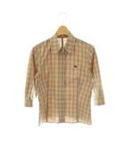 バーバリーブルーレーベル BURBERRY BLUE LABEL チェック 七分袖 シャツ スリム 40 ベージュ マルチカラー /ES ■OS