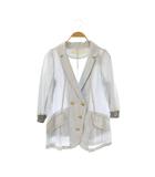 フランシュリッペ franche lippee テーラードジャケット ストライプ 七分袖 M ライトブルー /HK ■OS