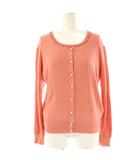 エフデ ef-de アンサンブル フラワー装飾 ニット 半袖カットソー パールボタンカーディガン 13 ピンク /DO ■OS