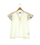 ブルーレーベルクレストブリッジ BLUE LABEL CRESTBRIDGE フレンチスリーブTシャツ カットソー 38 ホワイト ピンクベージュ ブラック /DO ■OS