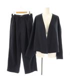 エブール ebure 25SS ボイルダブルクロスライトジャケット×イージーストレートパンツ セットアップ 上下 スーツ 38 紺 ネイビー /AT ■OS