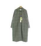 ニコアンド Niko and.. アソートチェックステンカラーコート ロング 比翼ボタン M ブラック グリーン /MY ■OS