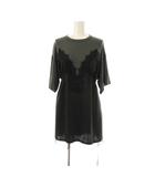 アメリヴィンテージ Ameri VINTAGE 25SS MEDI SATIN DOCKING TUNIC TEE Tシャツ カットソー 半袖 F グレー 黒 ブラック /AT ■OS