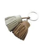 エルメス HERMES カルメン ウノドス キーリング キーホルダー レザー 茶色 ブラウン グレー /SR ■OH