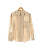 ユナイテッドアローズ UNITED ARROWS ウールトロピカル ジップ レギュラーカラーシャツ M ベージュ /ES ■OS
