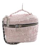  シャルマントサック charmantsac バニティバッグ ハンドバッグ ワンハンドル ショルダーバッグ 2way 斜め掛け ツイード チェーン ピンク /YO7