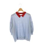 グレースクラス GRACE Class ポロニットトップ 七分袖 セーター 36 水色 赤 レッド /AT ■OS