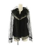 グレースクラス GRACE Class レースフリルブラウス 長袖 シアー 38 黒 ブラック /AT ■OS