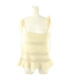 リリーブラウン Lily Brown 24SS フリンジフリルニットキャミトップス スパンコール F オフホワイト /ES ■OS