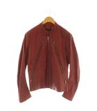 メゾンマルジェラ 14 Maison Margiela 14 50AM015607554 ホースレザーライダースジャケット アウター ジップアップ 44 S 赤 レッド /NR ■OS