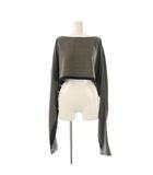 チノ CINOH SUMMER WOOL CAPE BLOUSE サマーウールケープブラウス プルオーバー 38 グレー ブラック /DO ■OS ■SH