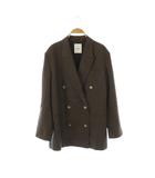 エブール ebure ファインライトウールアンコンジャケット テーラード ダブル 38 ダークブラウン /DO ■OS ■SH