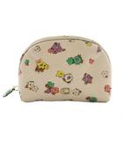 コーチ COACH ペブルレザーフローラル花柄ポーチ メイク マルチカラー アイボリー 紫 パープル C3822 /SS ■OS ■SH