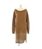 ラルフローレン RALPH LAUREN リネンニットワンピース ミニ 長袖 S 茶 ブラウン /AT ■OS ■SH