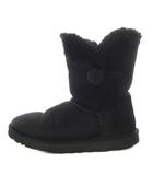 アグ オーストラリア UGG australia ムートンブーツ ショート フラット スエード US8 ブラック F9012DM /YO4