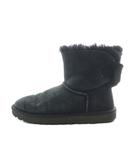 アグ オーストラリア UGG australia リボン ムートンブーツ スエードレザー 本革 US7 24cm 黒 ブラック 1012808 /RI ■OS