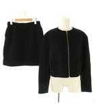  アニュアンス anuans ウールダブルクロスリバーショートジャケット スカート セットアップ スーツ M ブラック /ES ■OS