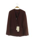 ミラオーウェン Mila Owen ワンボタンノーカラースーツUPジャケット 背抜き 0 ボルドー /MY ■OS