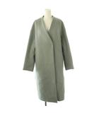 イエナ IENA MANTECO ノーカラーコート アウター ロング ウール 36 ブルーグレー /NR ■OS