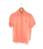 ラルフローレン RALPH LAUREN キッズ リネン 半袖シャツ ボタンダウン M(10-12) ピンク /DF ■OS