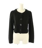 バーバリーブルーレーベル BURBERRY BLUE LABEL ノーカラージャケット ショート丈 38 黒 ブラック /AG ■OS