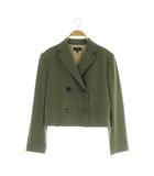 セオリー Theory 23AW Admiral Crepe Crop DB JKT ダブルジャケット ショート丈 2 カーキ /MY ■OS