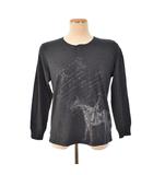 ラルフローレン RALPH LAUREN ヘンリーネック 長袖 カットソー プリント 5F グレー ■FY