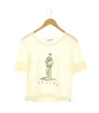 セリーヌ CELINE Tシャツ カットソー 五分袖 XL ホワイト グレージュ /ES ■OS