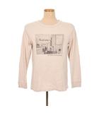 モノクロフォトプリント ロングTシャツ カットソー 長袖 ロンT 38 ベージュ