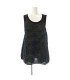 ミラオーウェン Mila Owen 25SS クロシェニットタンク×カットタンクレイヤードカットトップス 2点セット タンクトップ F ブラック ホワイト /ES ■OS