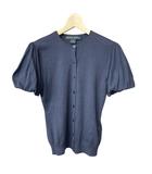 ラルフローレン RALPH LAUREN パフスリーブ カーディガン ニット ウール シルク混 半袖 S ブラック ■FY